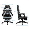 Costway Contemporary PVC and Sponge Massage Gaming Chair with Footrest in White