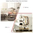 Costway 5 Shelves Metal Garment Rack Free Standing Closet Organizer in White