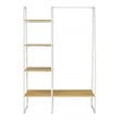 Costway 5 Shelves Metal Garment Rack Free Standing Closet Organizer in White