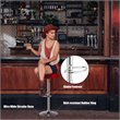Costway Round Leather & Steel Adjustable Swivel Bar Stool with Footrest in Red