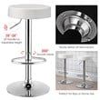 Costway Round Leather & Steel Adjustable Swivel Bar Stool with Footrest in White