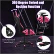 Costway PVC and Sponge Massage Gaming Chair with Footrest in Pink