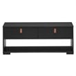 Costway Engineered Wood Coffee Table with 2 Drawers & Storage Shelf in Black