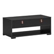 Costway Engineered Wood Coffee Table with 2 Drawers & Storage Shelf in Black