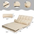 Costway 6-Position Adjustable Lounge Couch Foldable Floor Sofa Bed in Beige