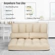 Costway 6-Position Adjustable Lounge Couch Foldable Floor Sofa Bed in Beige