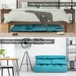 Costway 6-Position Adjustable Lounge Couch Foldable Floor Sofa Bed in Blue