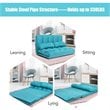 Costway 6-Position Adjustable Lounge Couch Foldable Floor Sofa Bed in Blue