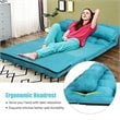 Costway 6-Position Adjustable Lounge Couch Foldable Floor Sofa Bed in Blue