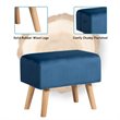 Costway Thick Padded Velvet Tufted Leisure Chair and Ottoman Set in Blue