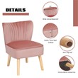 Costway Thick Padded Velvet Tufted Leisure Chair and Ottoman Set in Pink