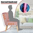 Costway Thick Padded Velvet Tufted Leisure Chair and Ottoman Set in Pink