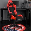 Costway PVC and Sponge Massage Gaming Chair with Footrest in Red