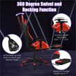 Costway PVC and Sponge Massage Gaming Chair with Footrest in Red
