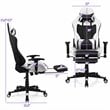 Costway PVC and Sponge Massage Gaming Chair with Footrest in White