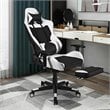 Costway PVC and Sponge Massage Gaming Chair with Footrest in White
