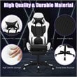 Costway PVC and Sponge Massage Gaming Chair with Footrest in White