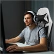 Costway PVC and Sponge Massage Gaming Chair with Footrest in White