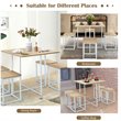 Costway 5-piece Compact Wood Dining Table & 4 Stools in Natural/Vintage White