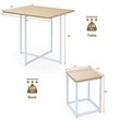 Costway 5-piece Compact Wood Dining Table & 4 Stools in Natural/Vintage White