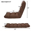 Costway Cotton Adjustable 14-Position Floor Gaming Sofa Chair in Coffee