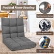 Costway Cotton Adjustable 14-Position Floor Gaming Sofa Chair in Gray
