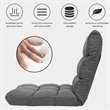 Costway Cotton Adjustable 14-Position Floor Gaming Sofa Chair in Gray