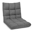 Costway Cotton Adjustable 14-Position Floor Gaming Sofa Chair in Gray