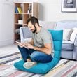 Costway Cotton Adjustable 14-Position Floor Gaming Sofa Chair in Peacock Blue