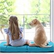 Costway Cotton Adjustable 14-Position Floor Gaming Sofa Chair in Peacock Blue