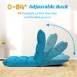 Costway Cotton Adjustable 14-Position Floor Gaming Sofa Chair in Peacock Blue