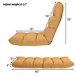 Costway Cotton Adjustable 14-Position Floor Gaming Sofa Chair in Yellow