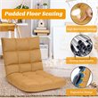 Costway Cotton Adjustable 14-Position Floor Gaming Sofa Chair in Yellow