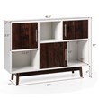Costway Contemporary Pine Wood Side Board with Door & Shelf in White
