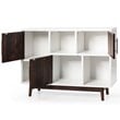 Costway Contemporary Pine Wood Side Board with Door & Shelf in White