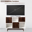 Costway Contemporary Pine Wood Side Board with Door & Shelf in White