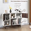 Costway Contemporary Pine Wood Side Board with Door & Shelf in White