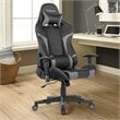 Costway Faux Leather Swivel Massage Gaming Chair with Lumbar Support in Gray