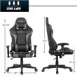 Costway Faux Leather Swivel Massage Gaming Chair with Lumbar Support in Gray