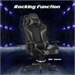 Costway Faux Leather Swivel Massage Gaming Chair with Lumbar Support in Gray