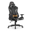 Costway Faux Leather Swivel Massage Gaming Chair with Lumbar Support in Gray