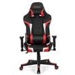 Costway Faux Leather Swivel Massage Gaming Chair with Lumbar Support in Red