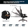 Costway Faux Leather Swivel Massage Gaming Chair with Lumbar Support in Red
