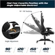 Costway Faux Leather Swivel Massage Gaming Chair with Lumbar Support in White