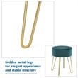 Costway 18'' Round Velvet Ottoman/Footrest Stool/Dressing Chair in Dark Green
