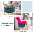 Costway 18'' Round Velvet Ottoman/Footrest Stool/Dressing Chair in Dark Green