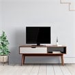 Costway Engineered Wood Coffee Table with Drawer and Storage Shelf in Walnut