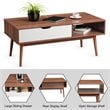Costway Engineered Wood Coffee Table with Drawer and Storage Shelf in Walnut