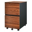 Costway 2-drawer P2 Engineered Wood Rolling Mobile Filing Cabinet in Brown