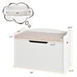 Costway Wooden Toy Box Kids Storage Chest Lift Top Bench in White